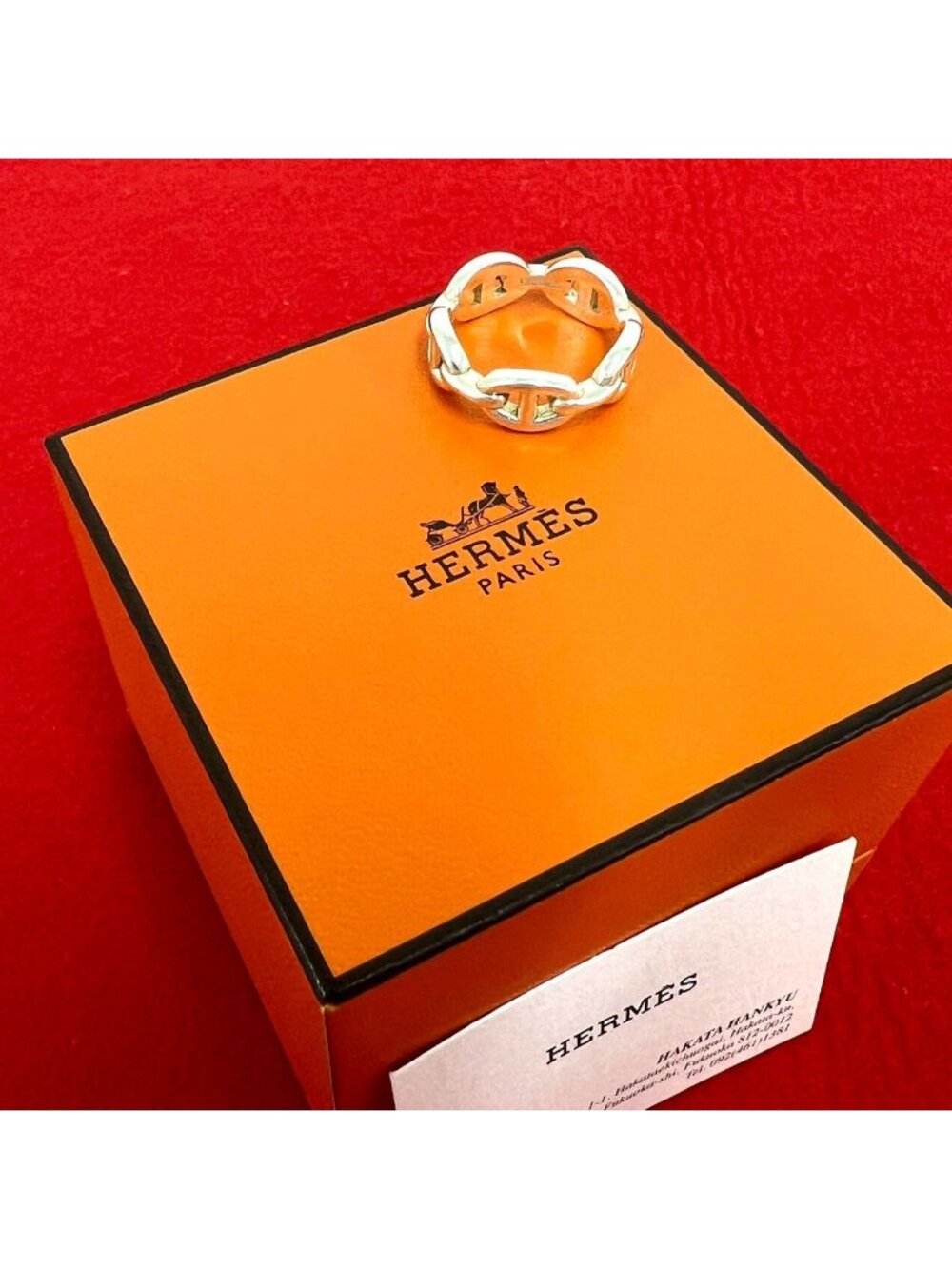Hermes Chaine D'ancre Enchainee PM Ring 925 Sterling Silver